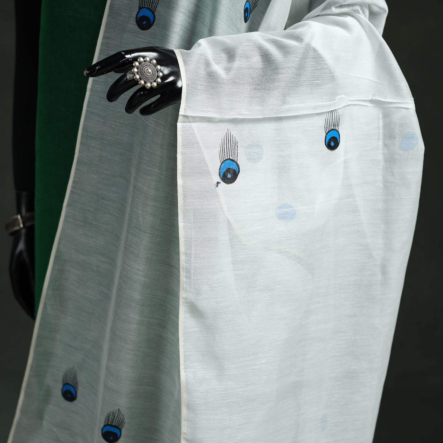 Original Gond Handpainted Handloom Chanderi Silk Dupatta 10