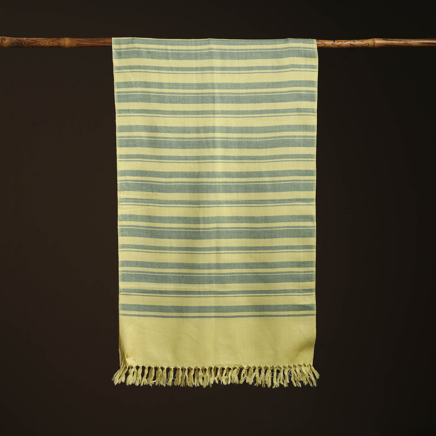 Yellow - kumaun handwoven merino wool stole 77 - handcrafted