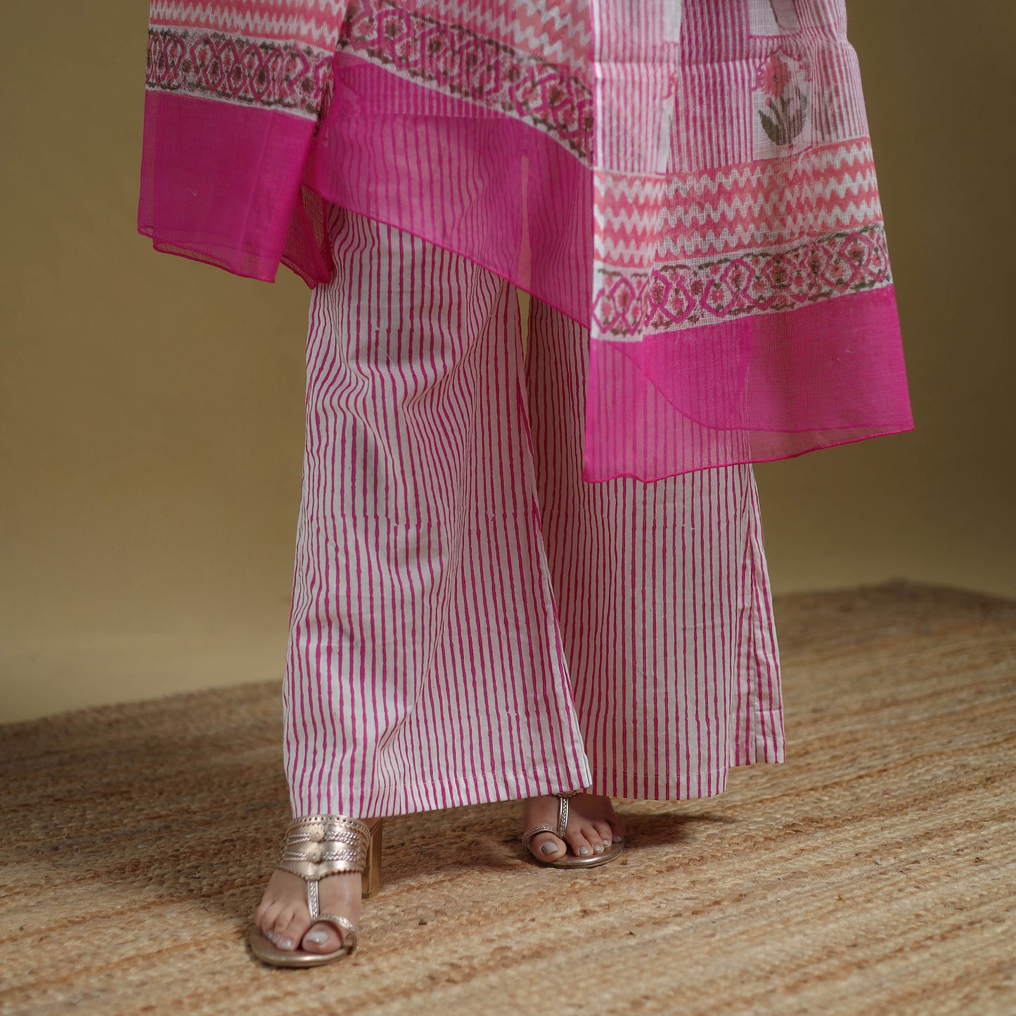 Purple - Sanganeri Hand Block Print Cotton Suit Set with Dupatta for women 26