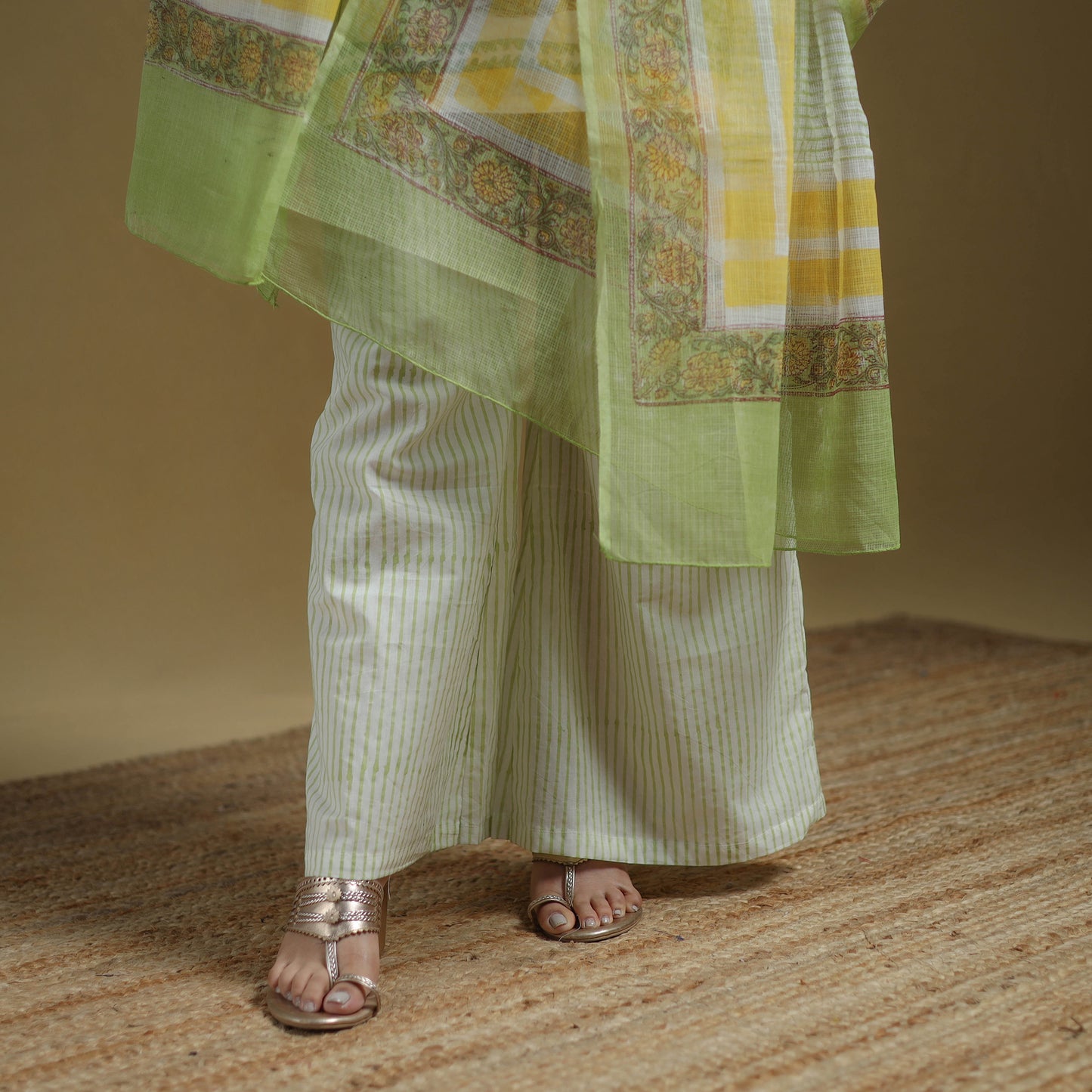 Sanganeri Hand Block Print Cotton Suit Set with Dupatta for women 28
