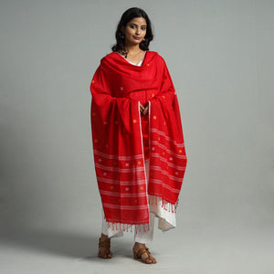 Burdwan Jamdani Buti Handloom Cotton Dupatta with Tassels 41