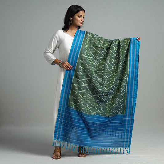 Pochampally Missing Ikat Weave Cotton Handloom Dupatta 04