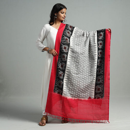 Pochampally Ikat Weave Cotton Handloom Dupatta 14