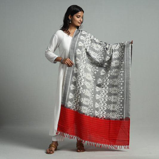 Pochampally Ikat Weave Cotton Handloom Dupatta 19