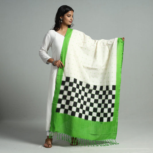 Pochampally Ikat Weave Double Ikat Handloom Cotton Dupatta 20
