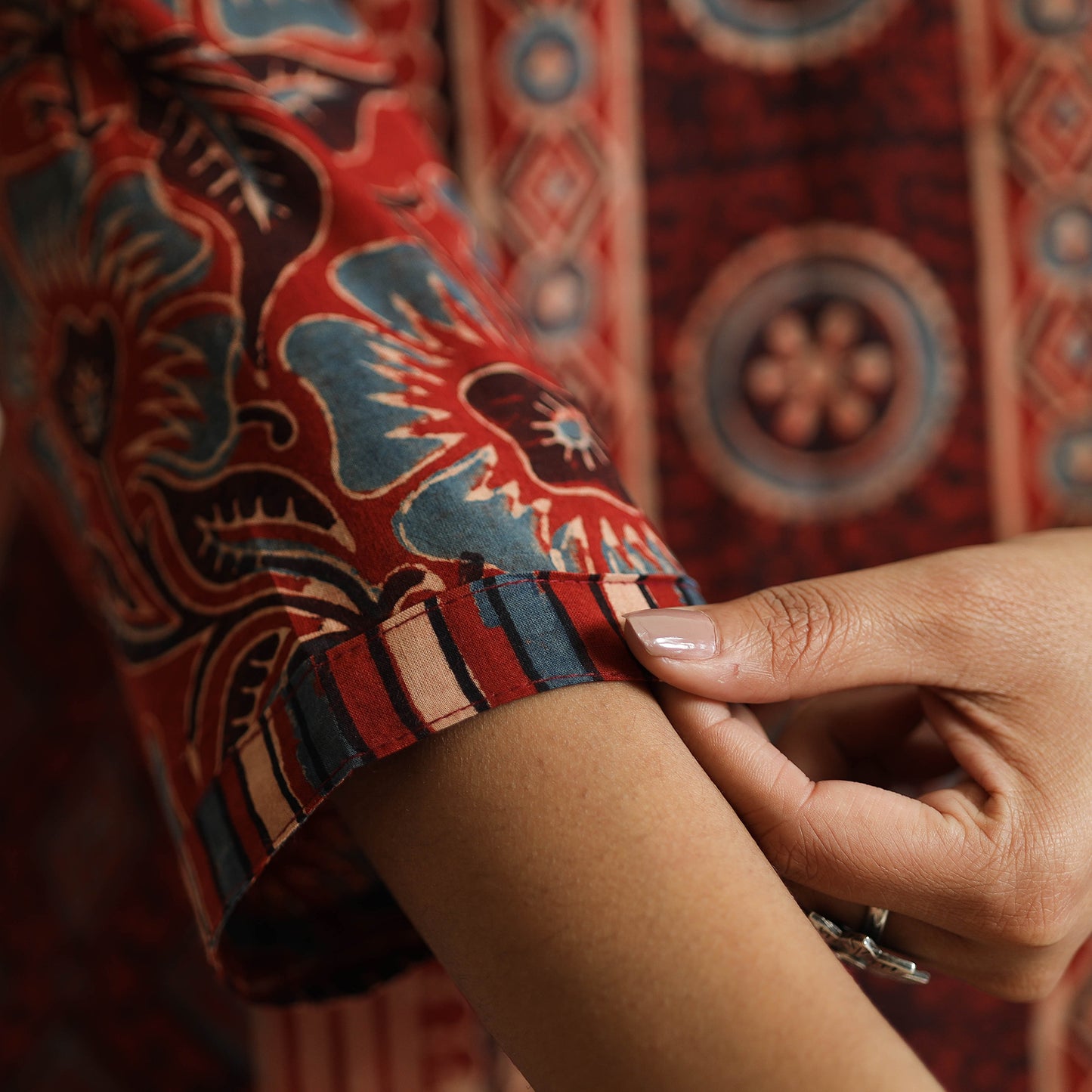 Buy Limited Stock! Ajrakh Block Printed Cotton Straight Kurta Online at iTokri.com
