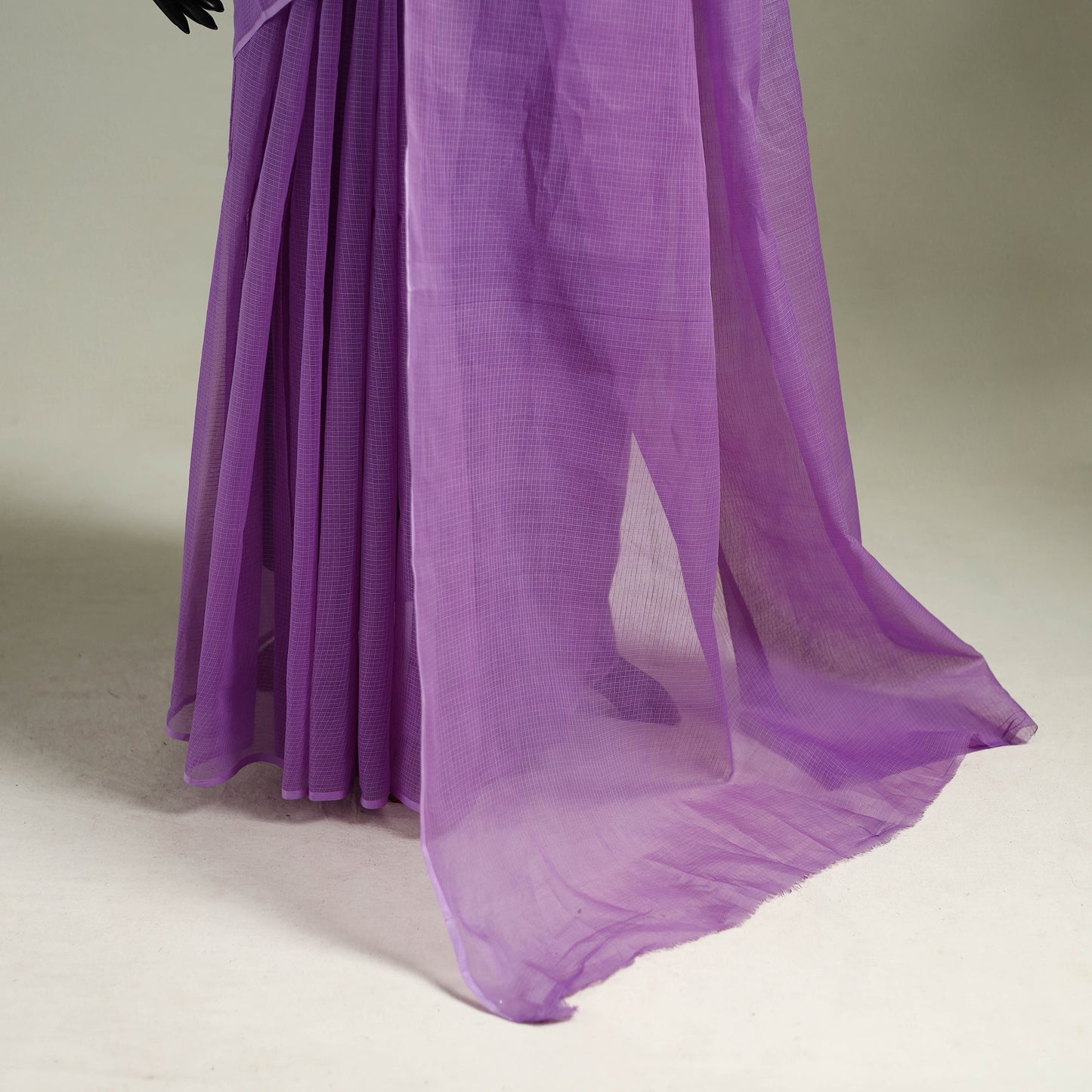 Purple - Nazaakat Kota Doria Cotton Plain Saree with Blouse & Jewellery Set 144