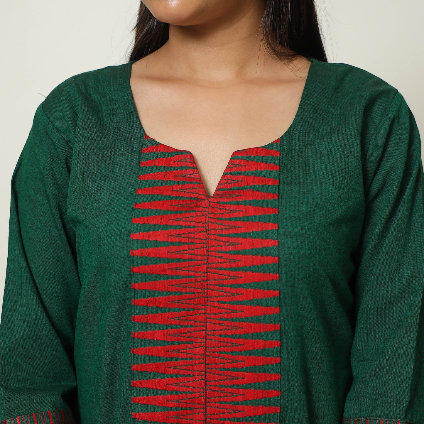 Green - Dharwad Cotton Straight Kurta 01