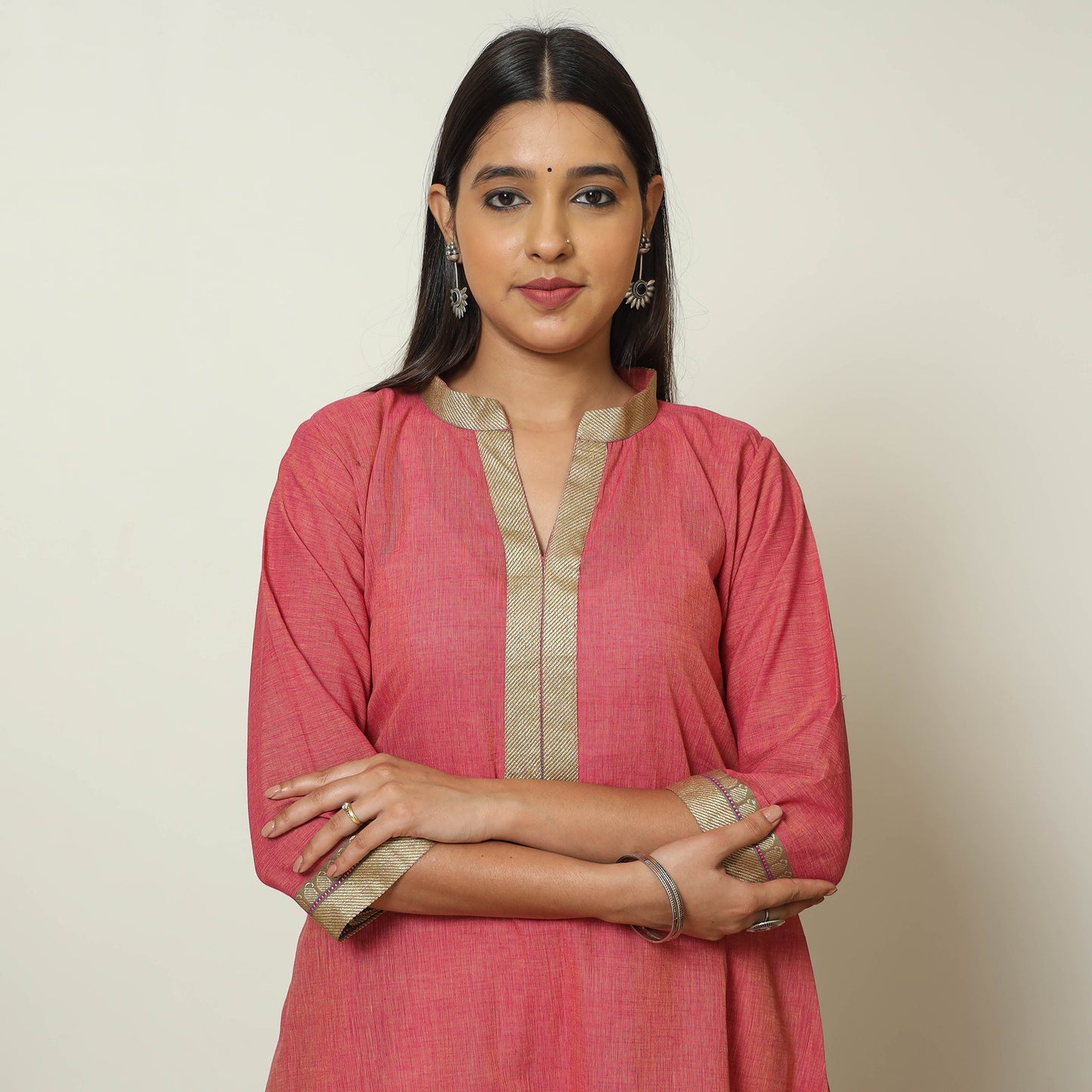 Pink - Dharwad Cotton A-Line Kurta 13