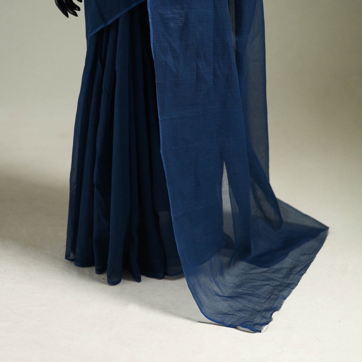 Blue - Nazaakat Kota Doria Cotton Plain Saree with Blouse & Jewellery Set 157