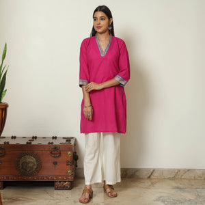 Pink - Dharwad Cotton Short Kurta 19