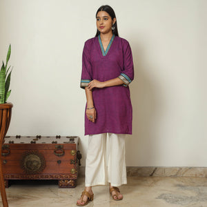Purple - Dharwad Cotton Short Kurta 18