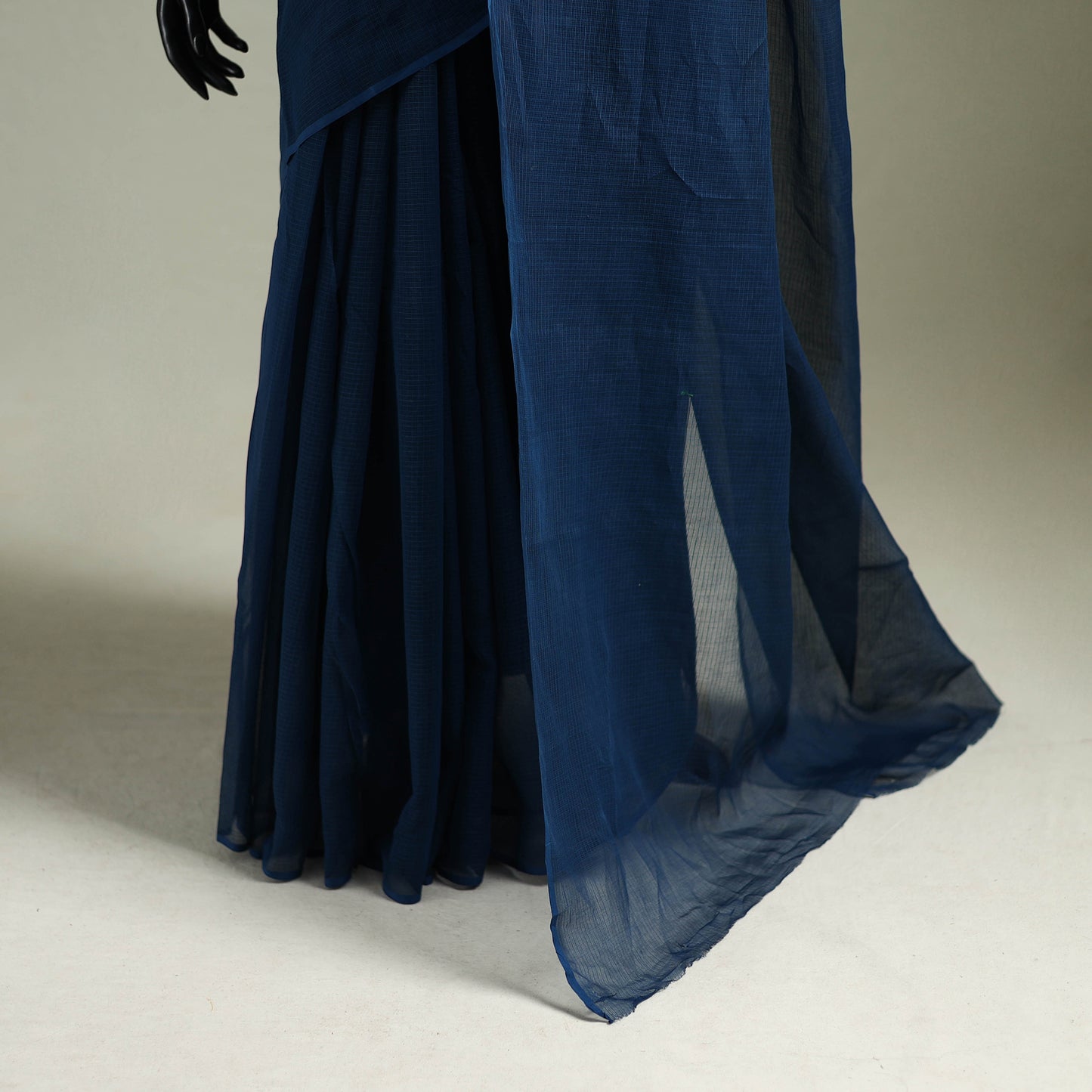 Blue - Nazaakat Kota Doria Cotton Plain Saree with Blouse & Jewellery Set 158
