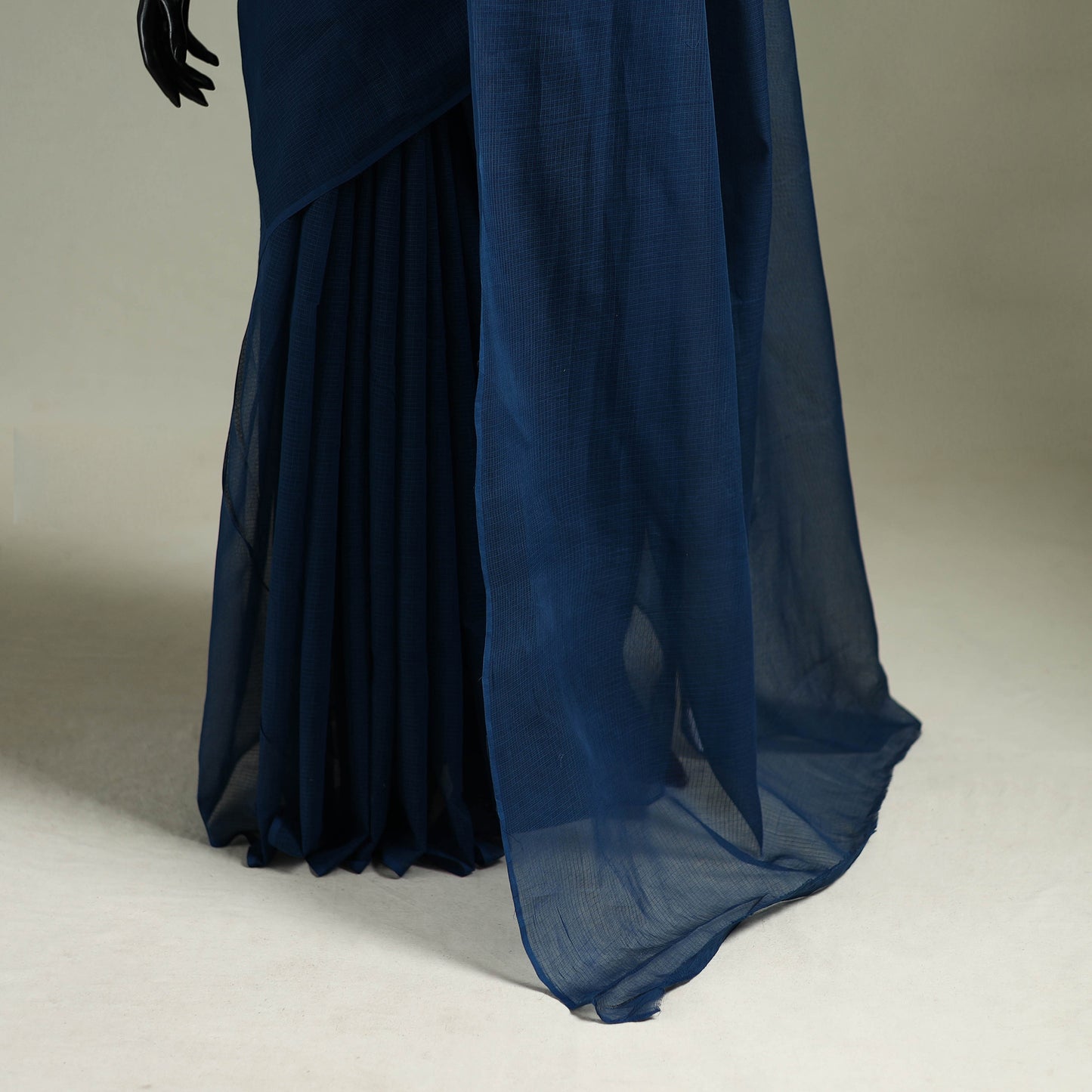 Blue - Nazaakat Kota Doria Cotton Plain Saree with Blouse & Jewellery Set 167