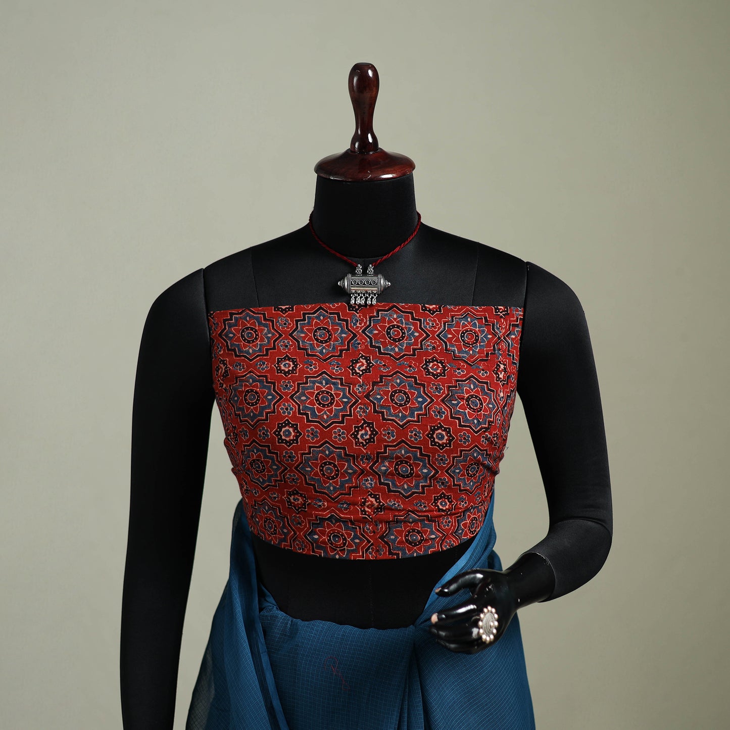 Blue - Nazaakat Kota Doria Cotton Plain Saree with Blouse & Jewellery Set 177