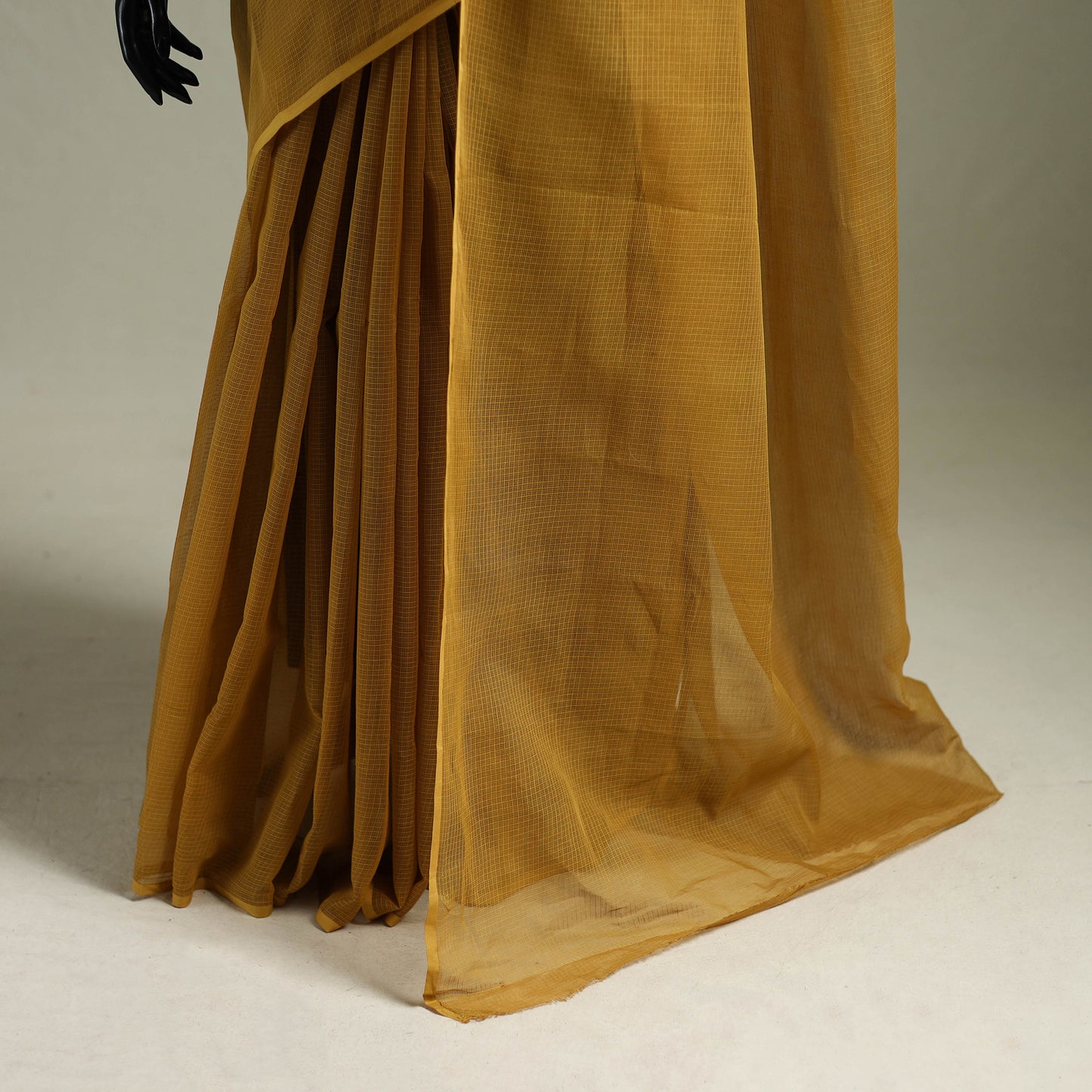 Yellow - Nazaakat Kota Doria Cotton Plain Saree with Blouse & Jewellery Set 184
