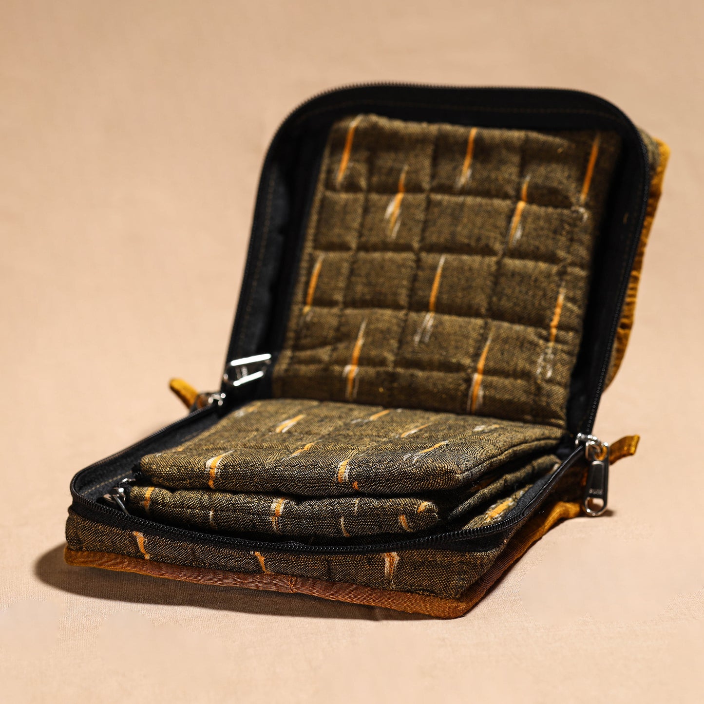 Brown Handmade 4 Pockets Cotton Jewelry Bag 30