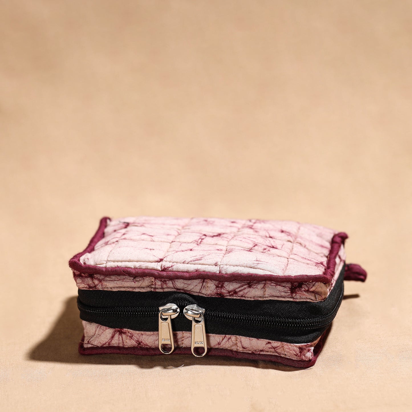 Pink Handmade 4 Pockets Cotton Jewelry Bag