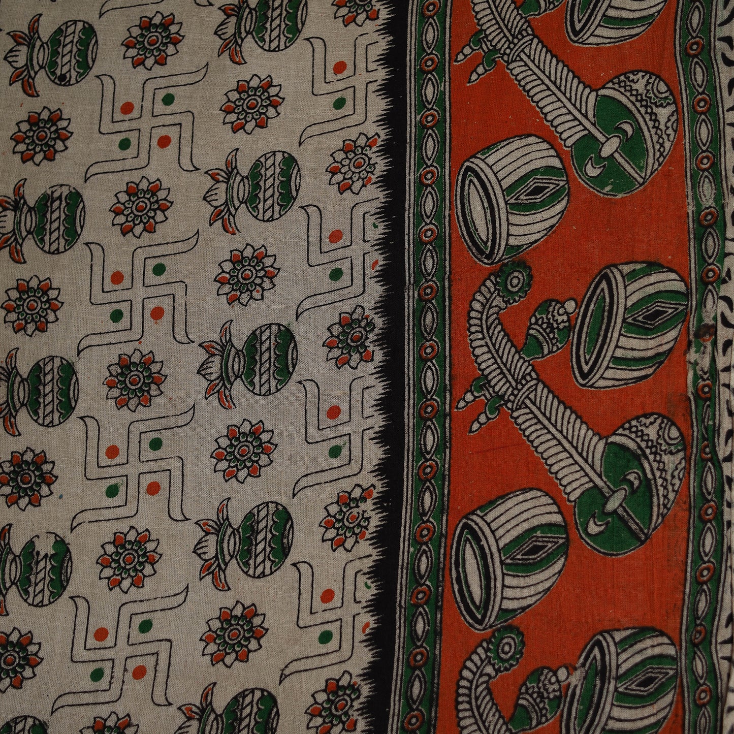 Kalamkari Printed Pure Mul Cotton Saree 12