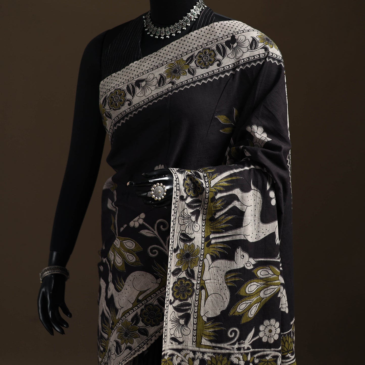 Kalamkari Printed Pure Mul Cotton Saree 20