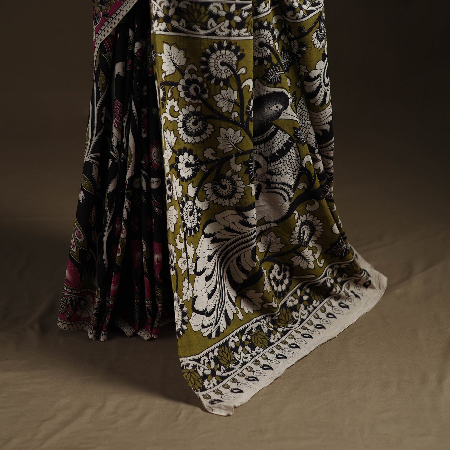Kalamkari Printed Pure Mul Cotton Saree 21