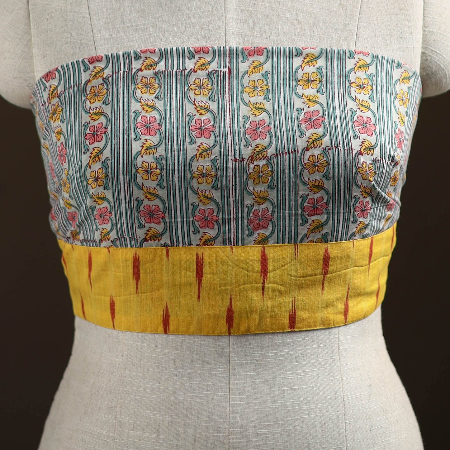 Multicolor - Sanganeri Hand Block Print Cotton Blouse Piece 04