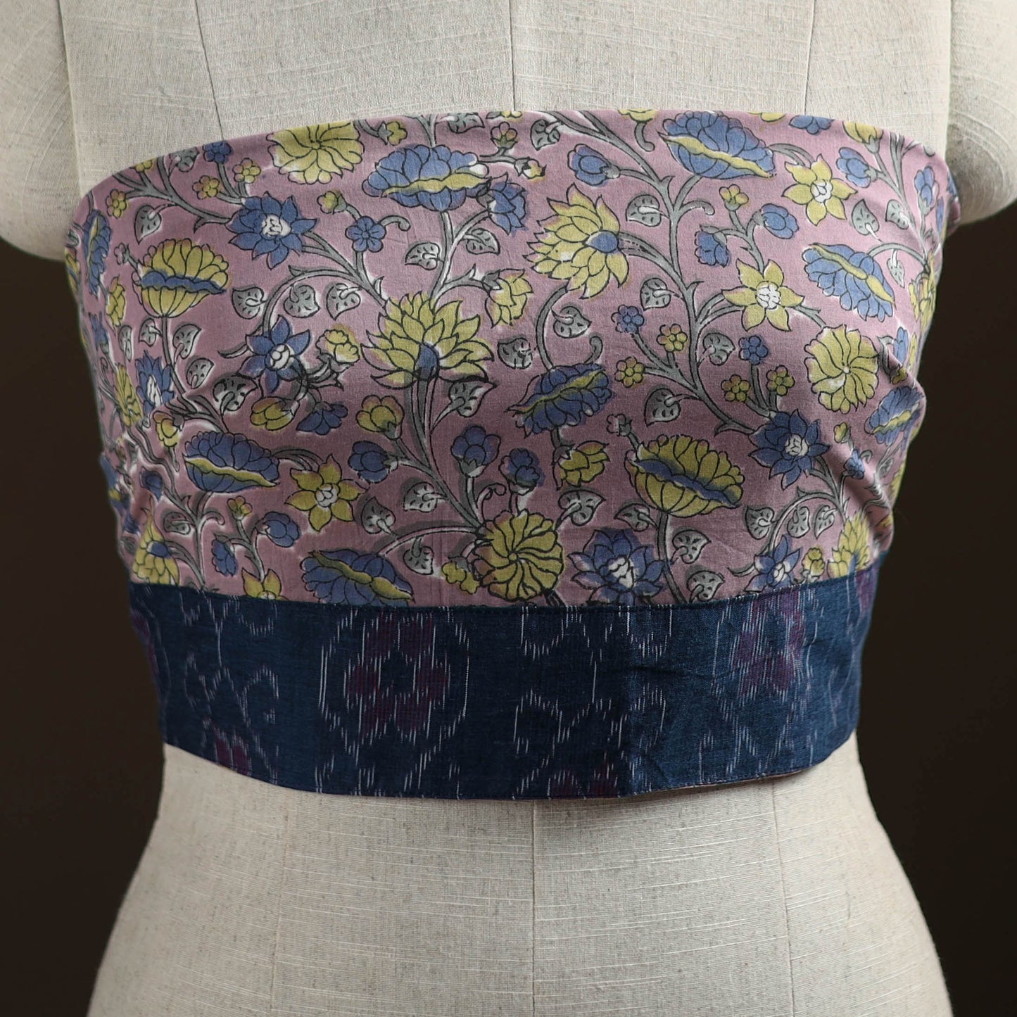 Purple - Sanganeri Hand Block Print Cotton Blouse Piece 07