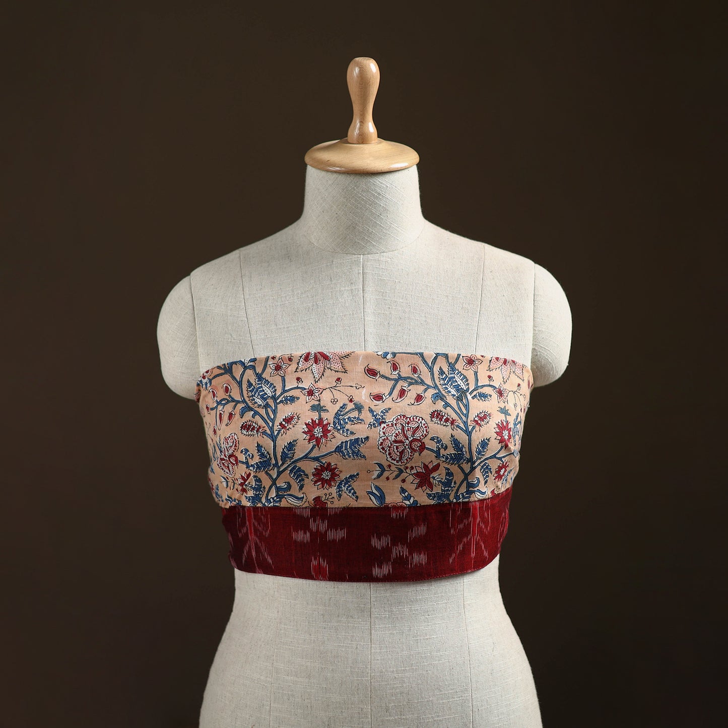 Beige - Sanganeri Hand Block Print Cotton Blouse Piece 11