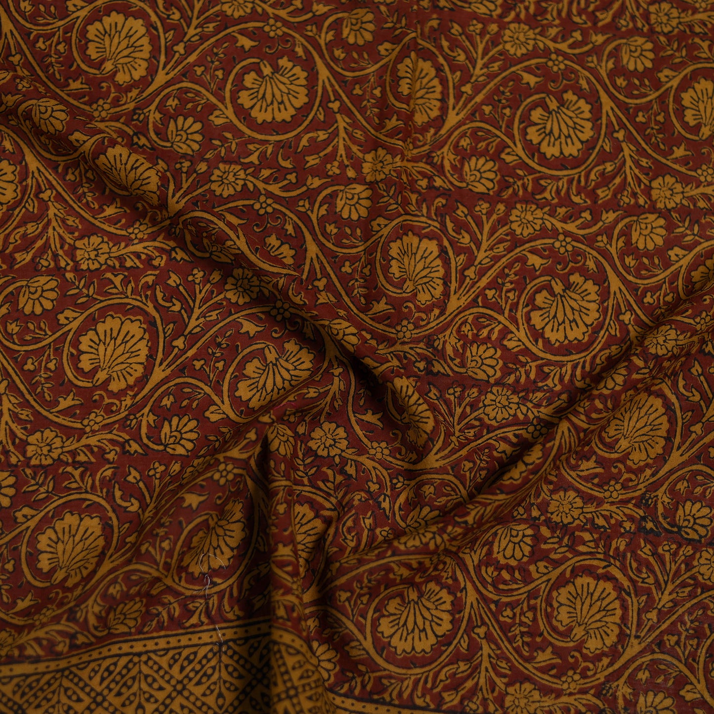 Brown - Bagh Hand Block Print Natural Dyed Cotton Blouse Piece 36