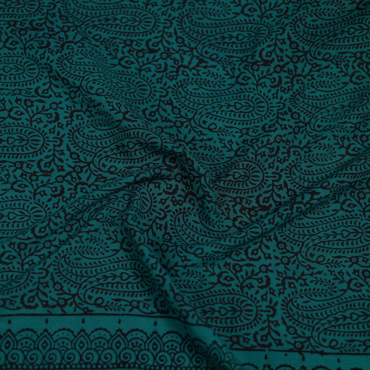 Green - Bagh Hand Block Print Natural Dyed Cotton Blouse Piece 29