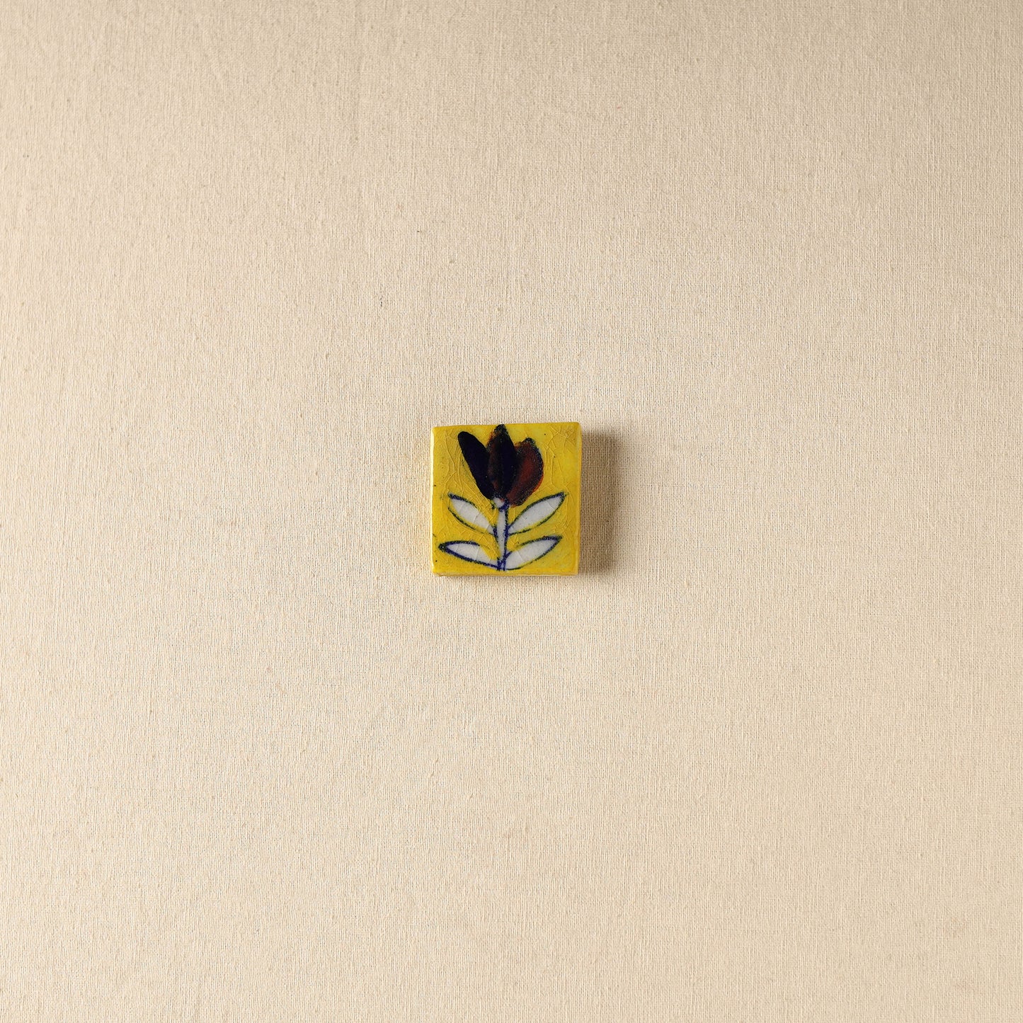 Yellow - Original Blue Pottery Ceramic Fridge Magnet 01