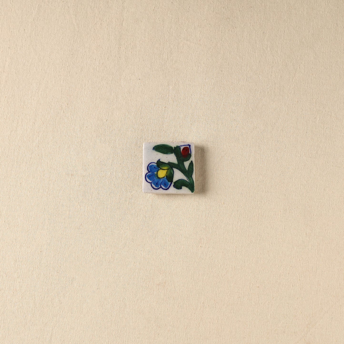 White - Original Blue Pottery Ceramic Fridge Magnet 06
