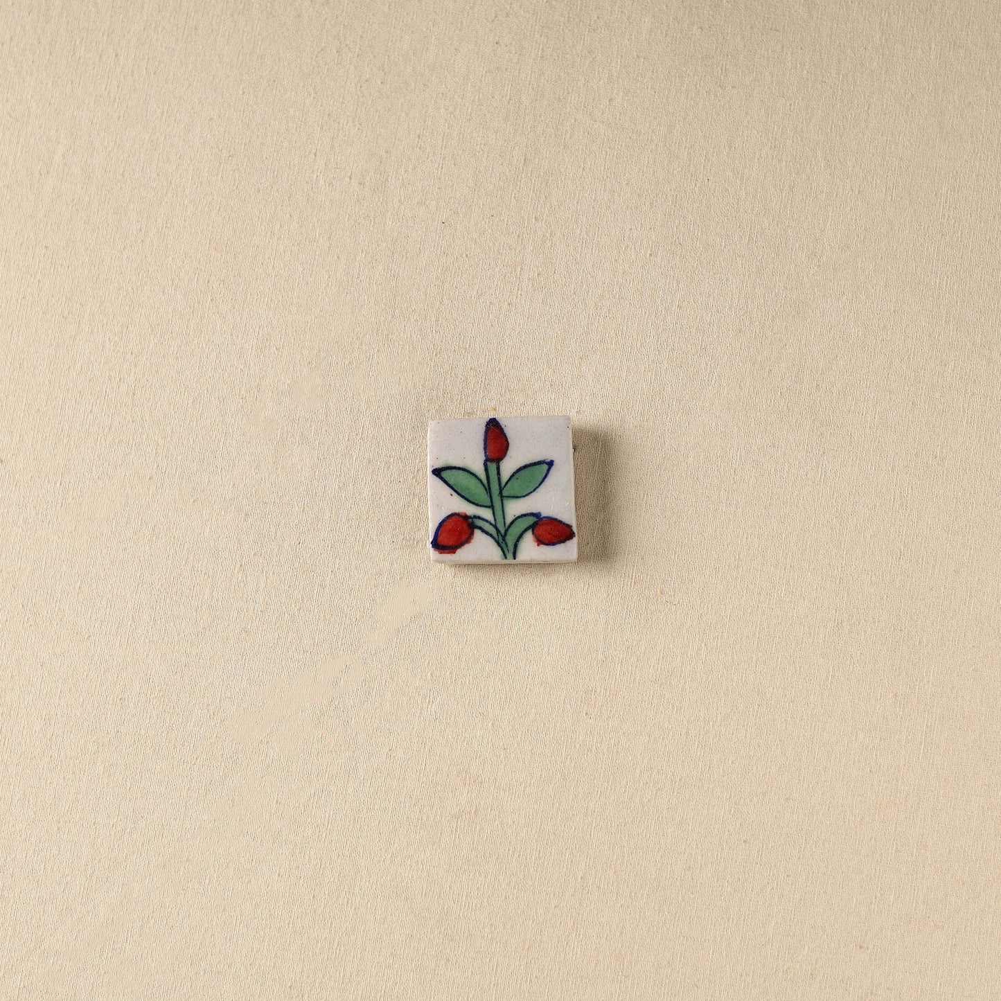 White - Original Blue Pottery Ceramic Fridge Magnet 29