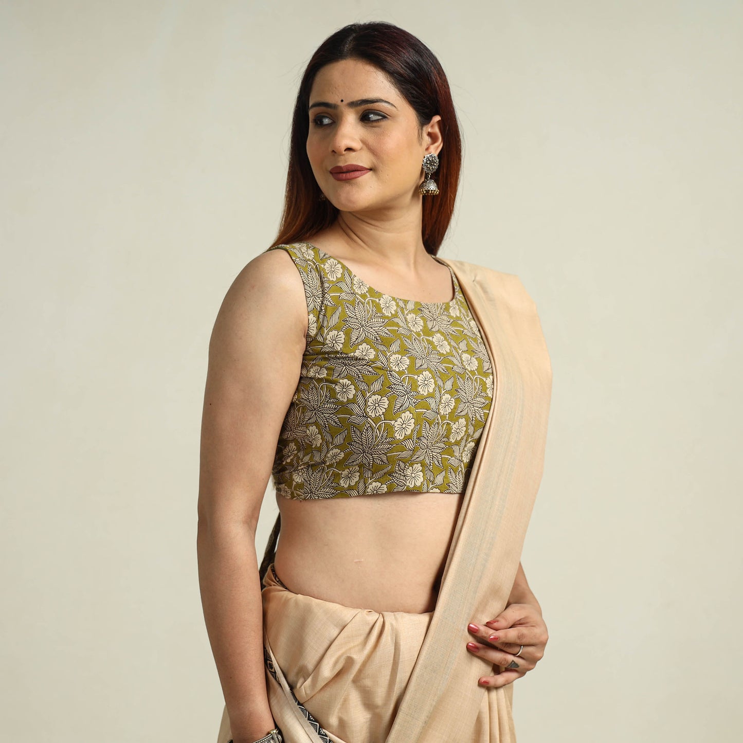 Buy Kalamkari Printed Cotton Stitched Blouse 11 Online at iTokri.com