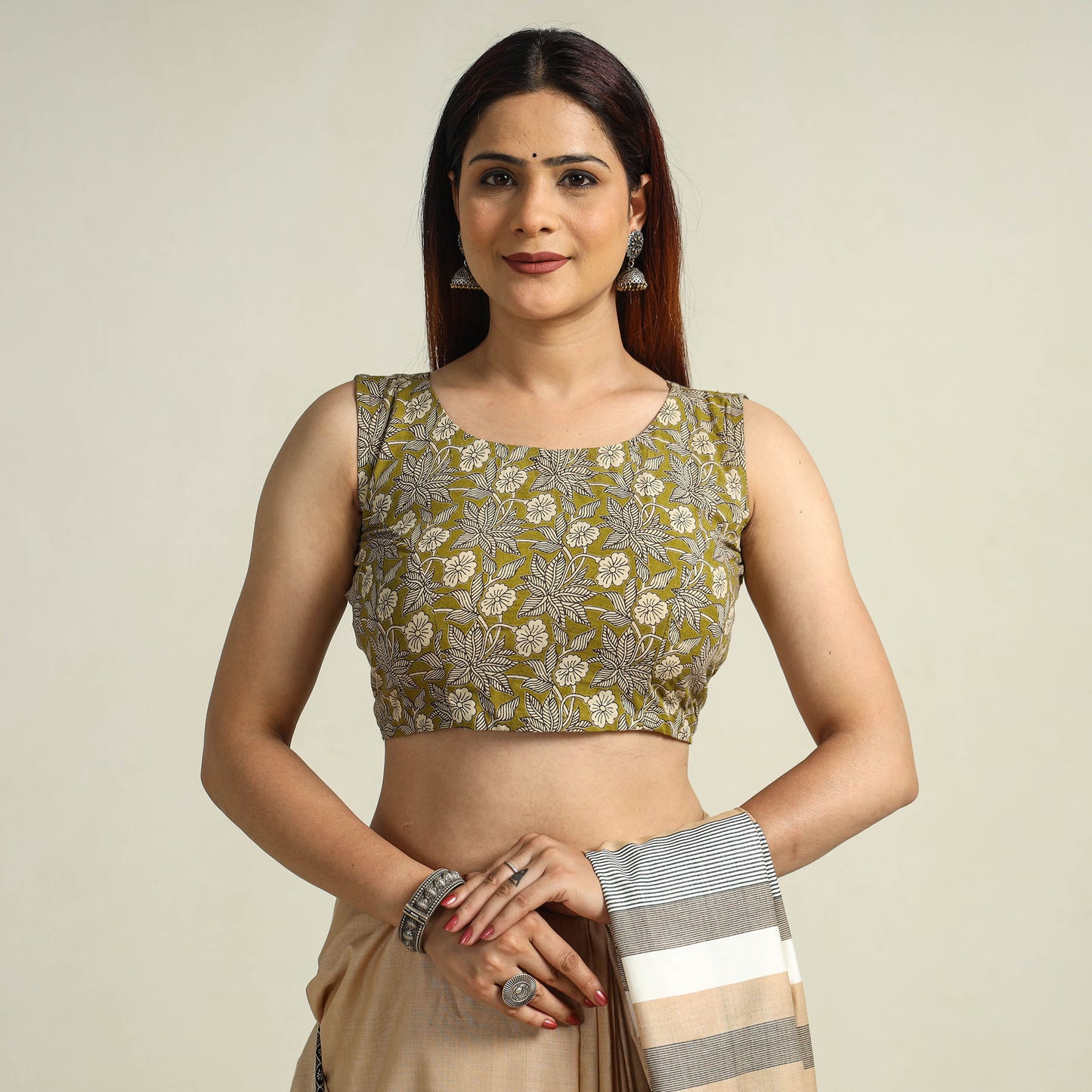 Buy Kalamkari Printed Cotton Stitched Blouse 11 Online at iTokri.com
