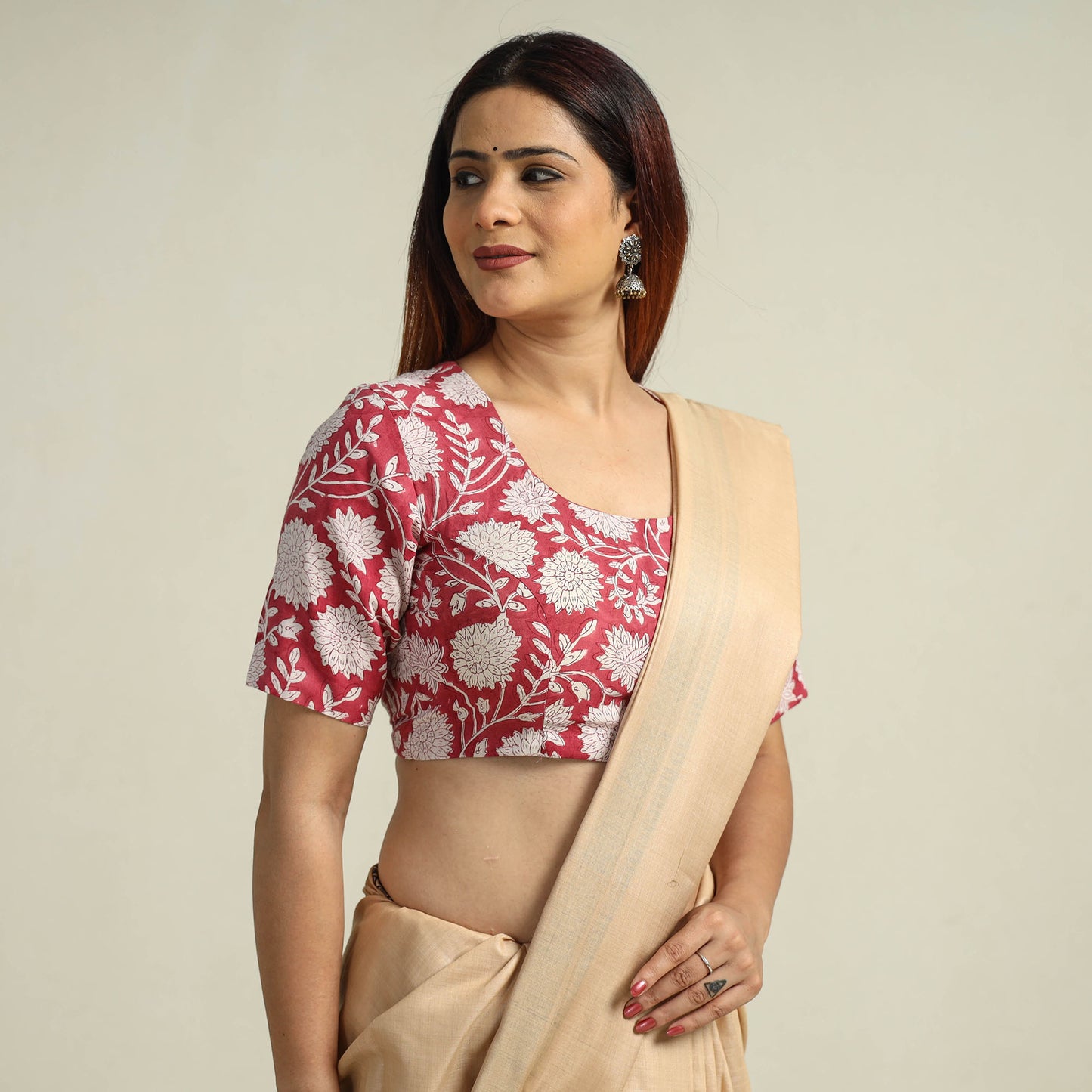 Buy Sanganeri Block Printed Cotton Stitched Blouse 09 Online at iTokri.com