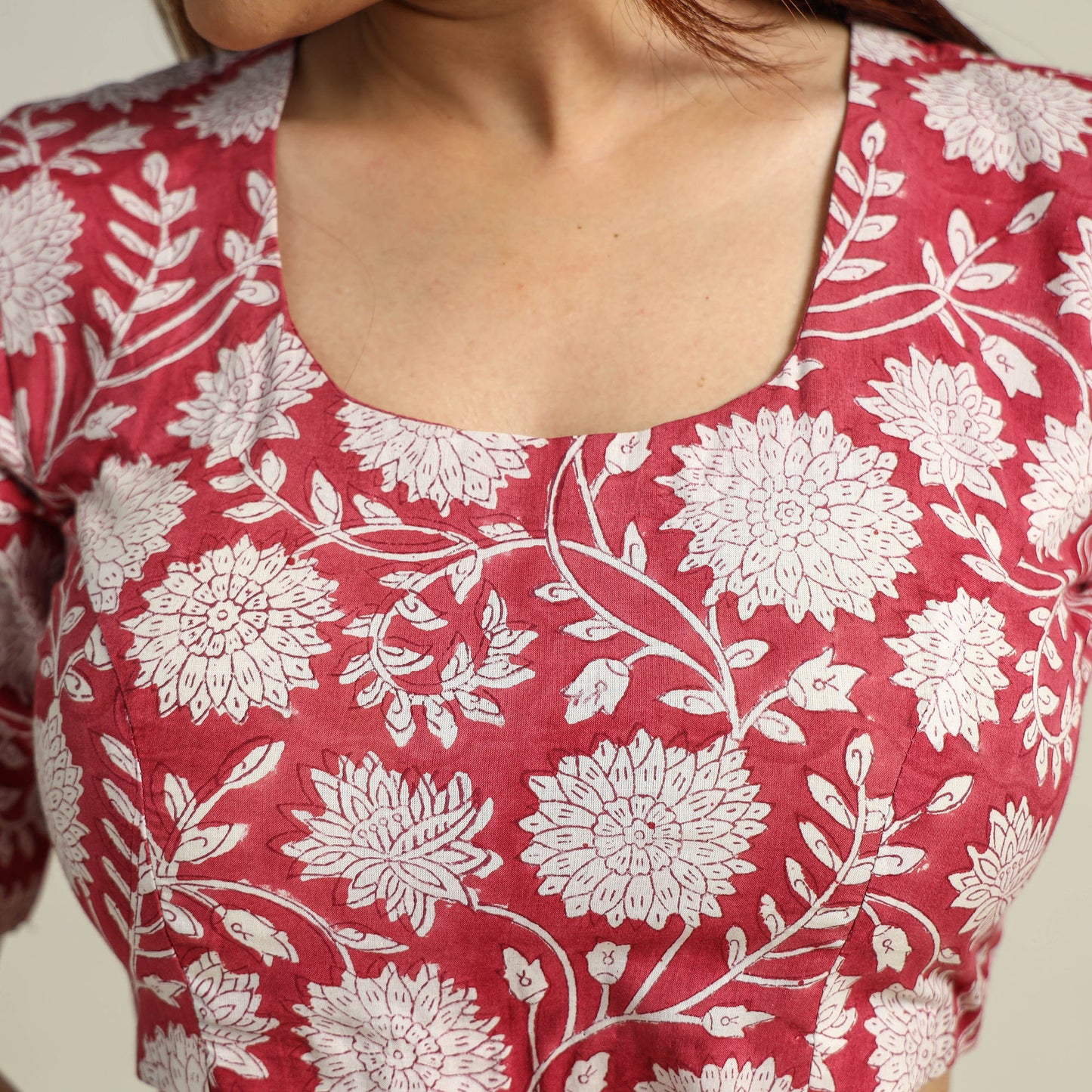 Buy Sanganeri Block Printed Cotton Stitched Blouse 09 Online at iTokri.com