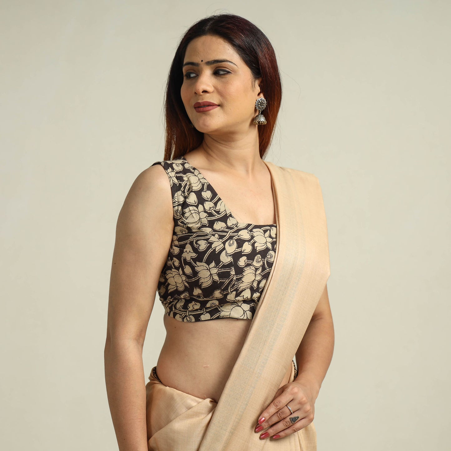 Buy Kalamkari Printed Cotton Stitched Blouse 07 Online at iTokri.com