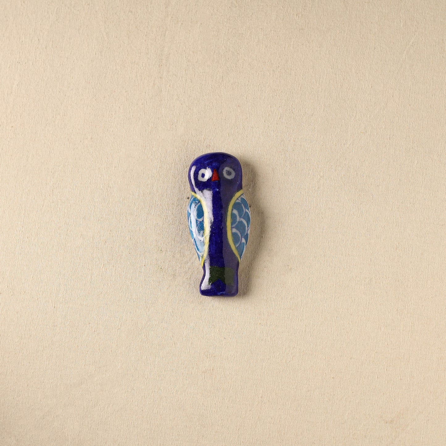 Blue - Owl Original Blue Pottery Ceramic Fridge Magnet 62