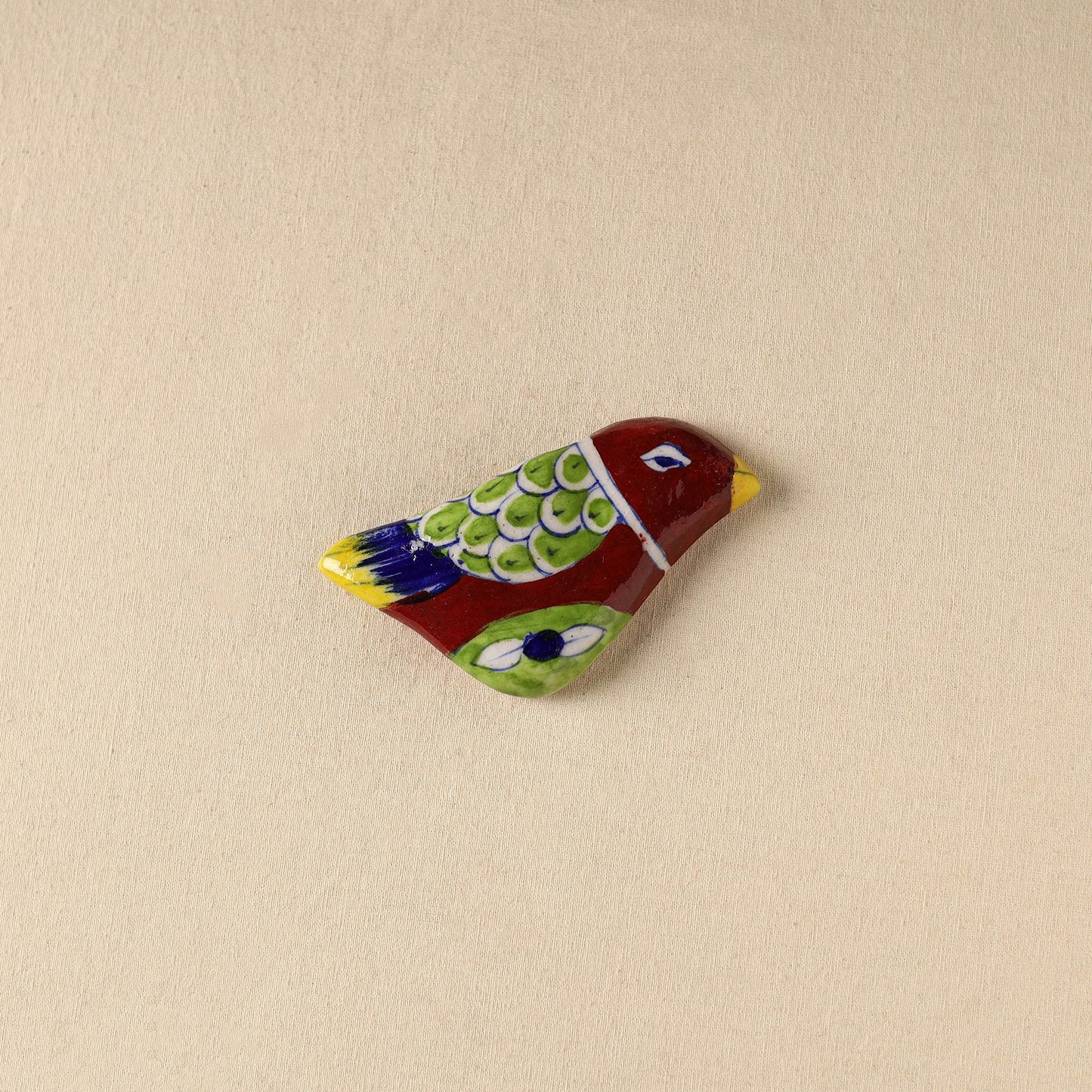 Red - Bird Original Blue Pottery Ceramic Fridge Magnet 64