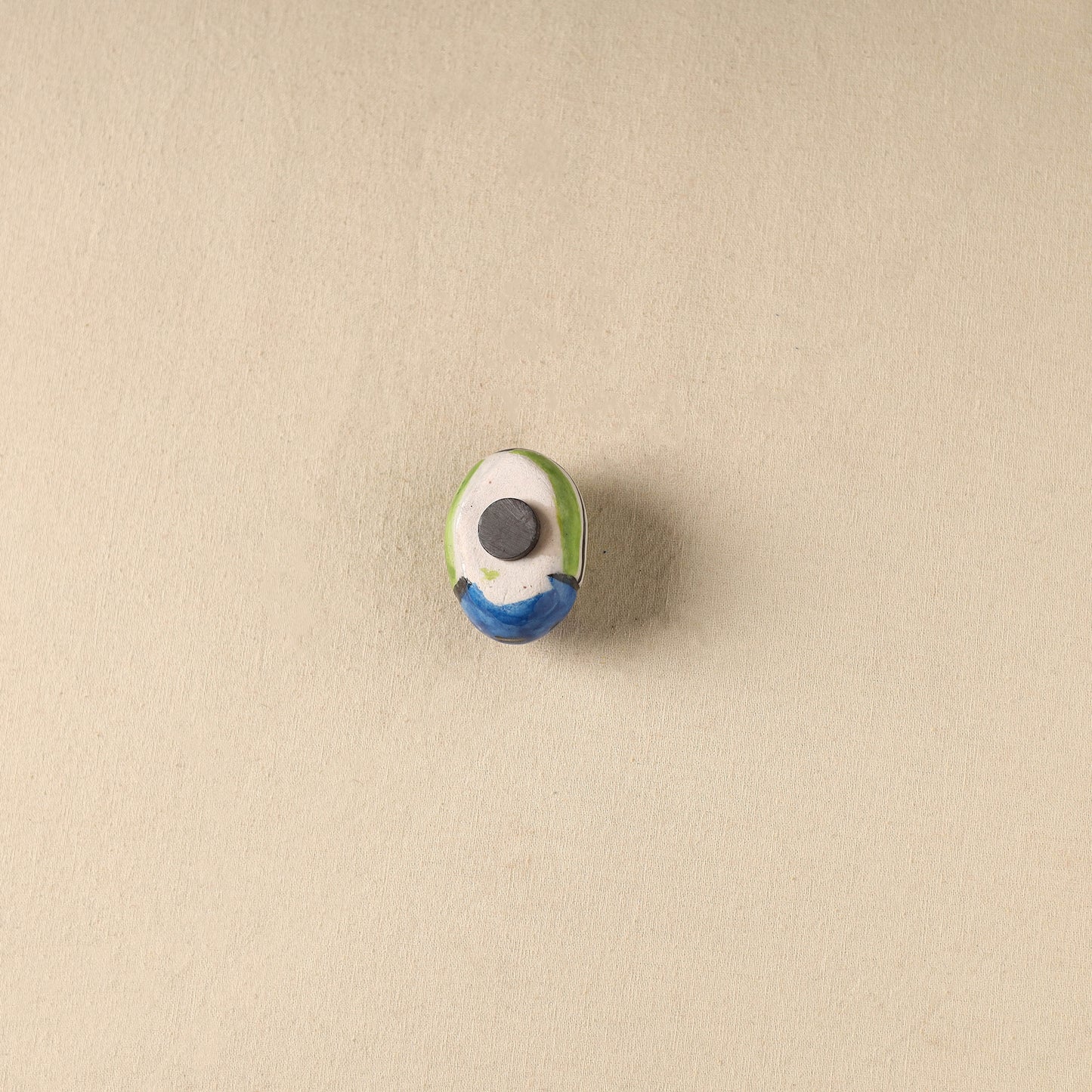 Green - Ladybug Original Blue Pottery Ceramic Fridge Magnet 77