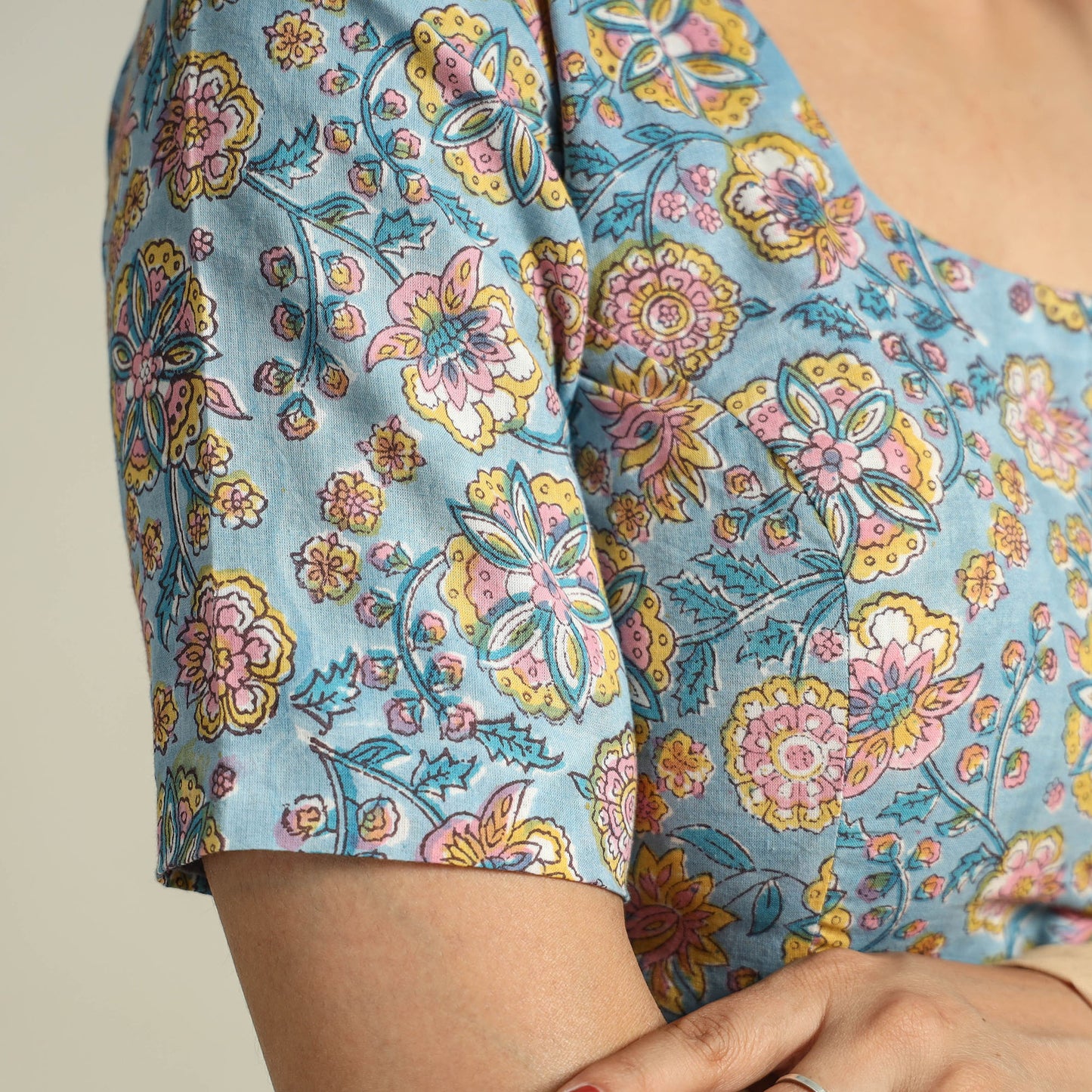 Buy Sanganeri Block Printed Cotton Stitched Blouse 12 Online at iTokri.com