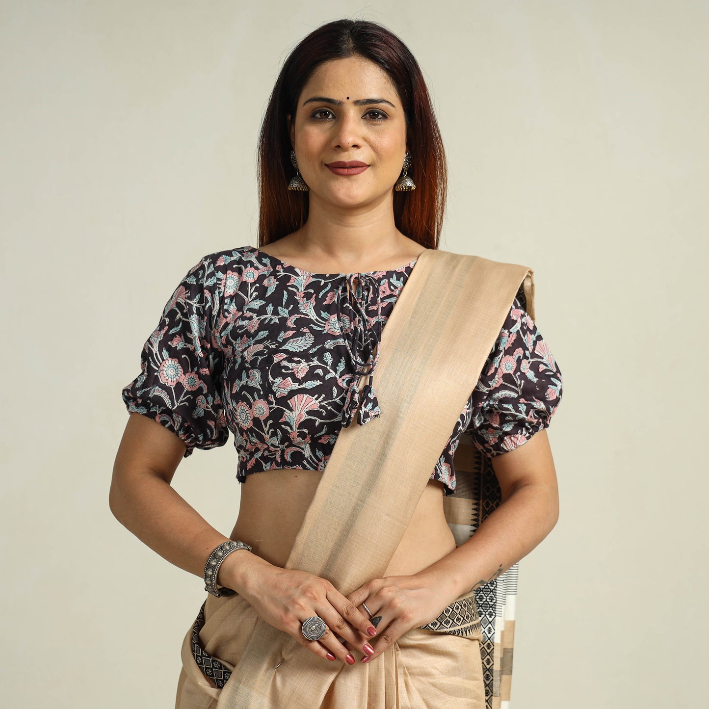 Buy Sanganeri Block Printed Cotton Stitched Blouse 03