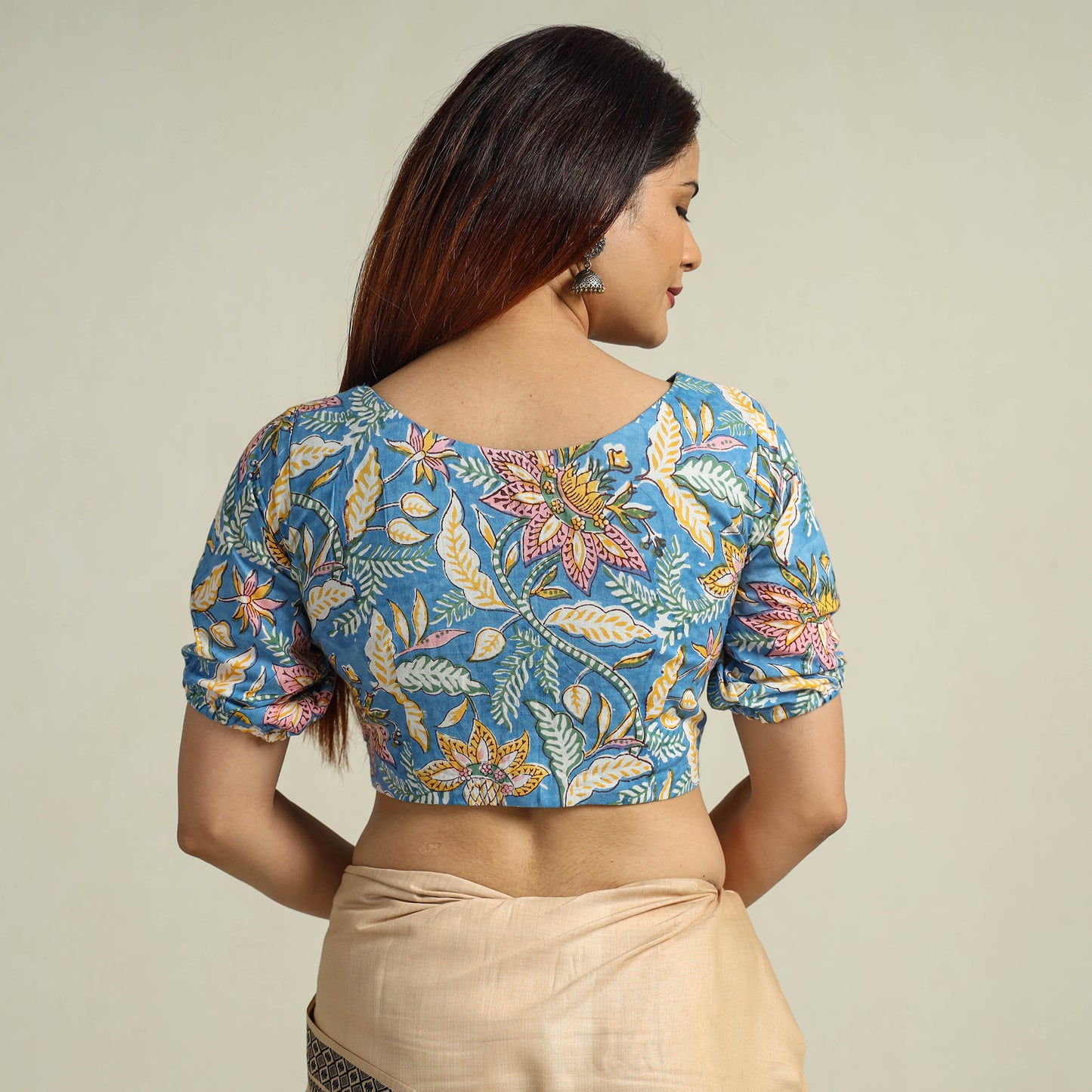 Buy Sanganeri Block Printed Cotton Stitched Blouse 05 Online at iTokri.com