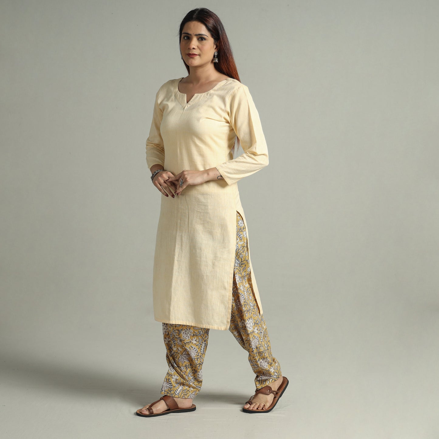 Buy Sanganeri Block Printed Cotton Elasticated Salwar 01 Online at iTokri.com
