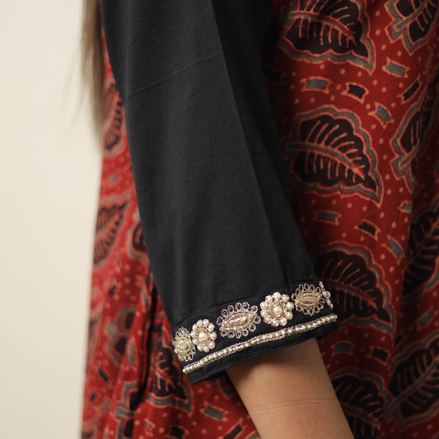 Exclusive Hand Zardozi Embroidery Mul Cotton Kurta for Women