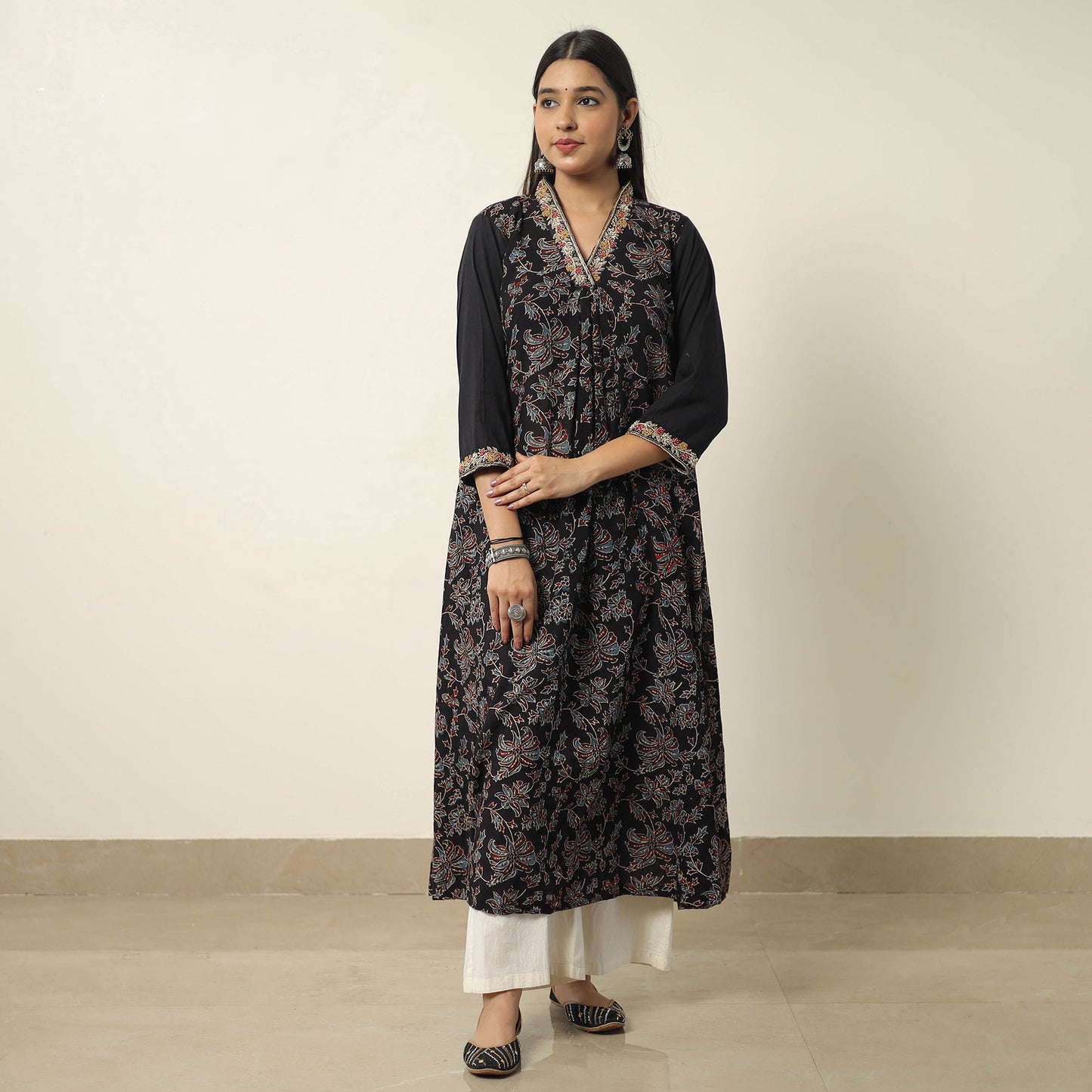 ajrakh embroidery kurta