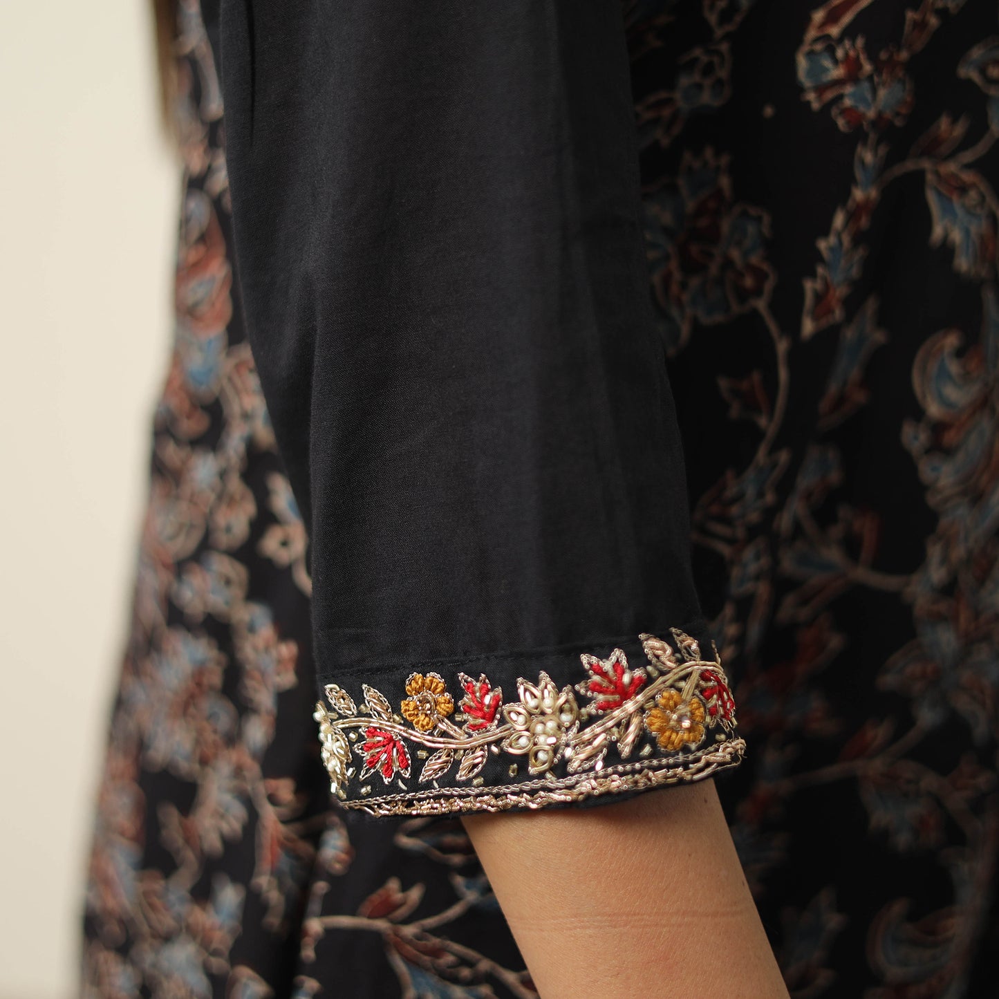 ajrakh embroidery kurta