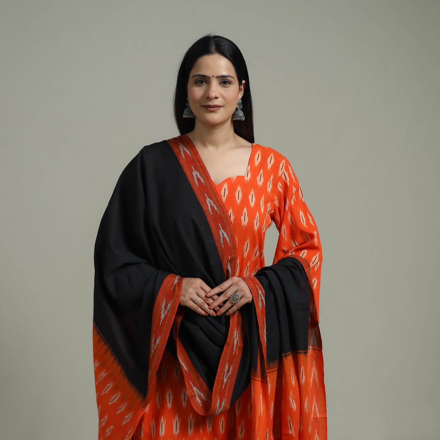 Pochampally Ikat Cotton Suit Set with Dupatta for women 06