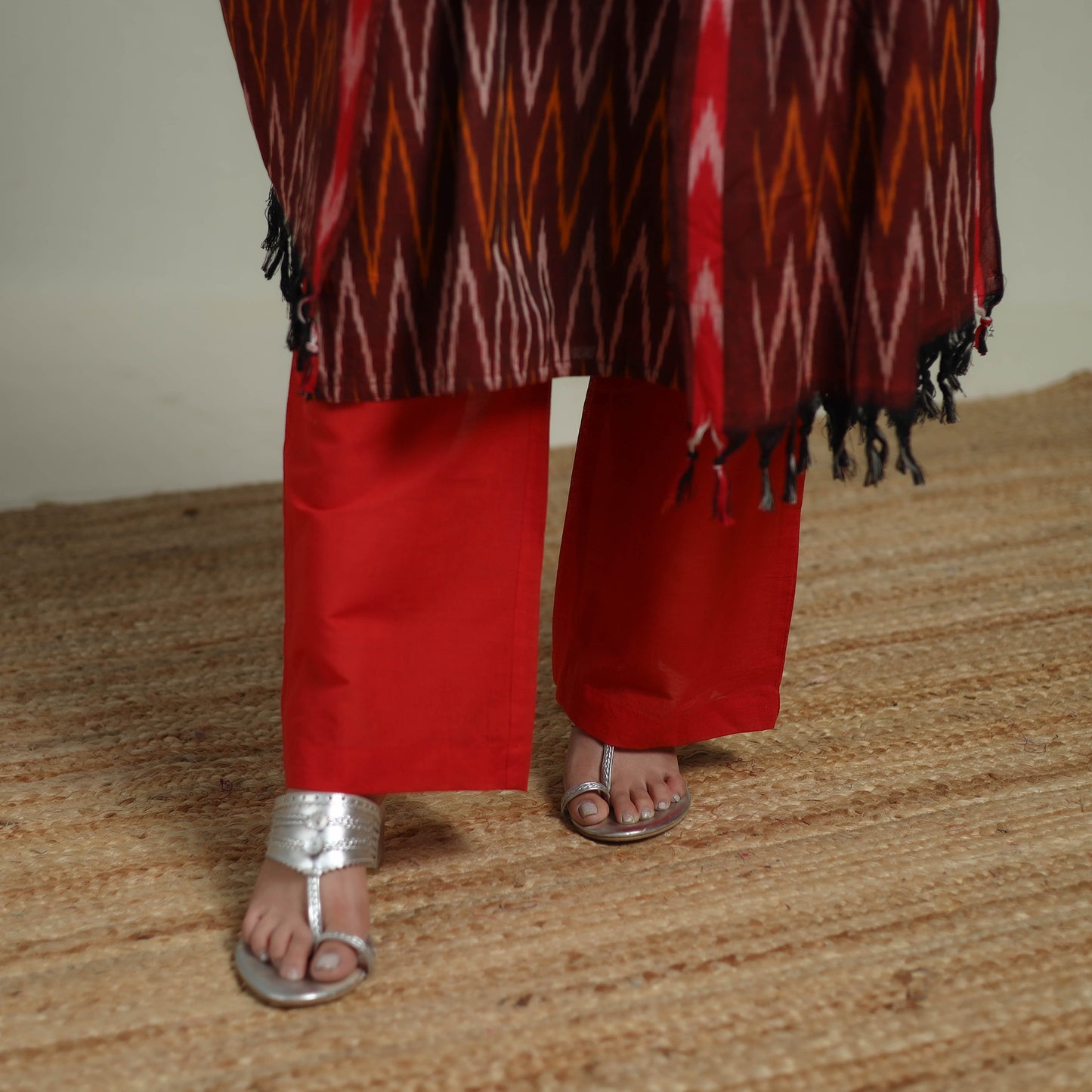 Pochampally Ikat Cotton Suit Set with Dupatta for women 11